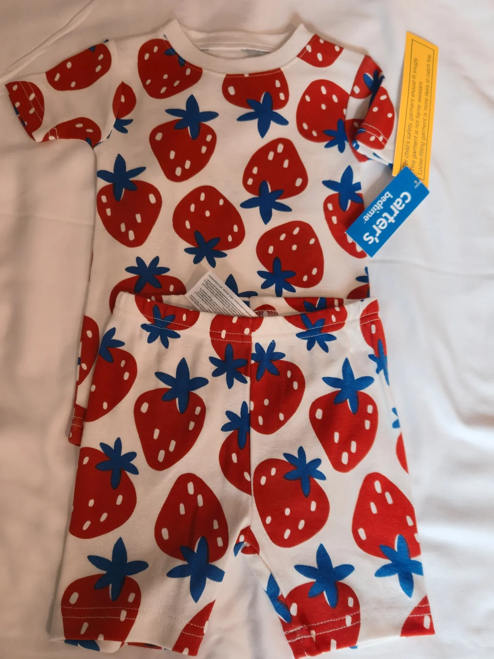 Carter's Two-Piece Pajama Sets - Blue Dot & Red Strawberry Prints